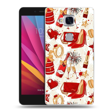 Силиконовый чехол на Huawei Honor 5X с принтом Новый год