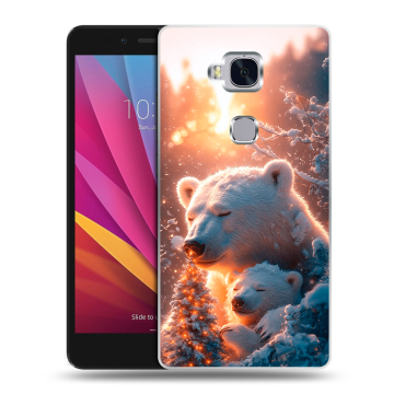 Силиконовый чехол на Huawei Honor 5X с принтом Новый год