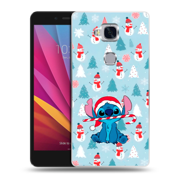 Силиконовый чехол на Huawei Honor 5X с принтом Стич Новый год