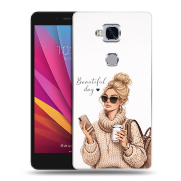 Силиконовый чехол на Huawei Honor 5X с принтом женский