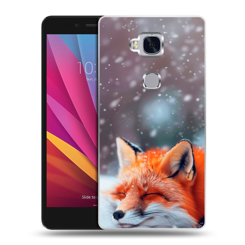 Силиконовый чехол на Huawei Honor 5X с принтом лиса Силиконовый чехол на Huawei Honor 5X с принтом лиса