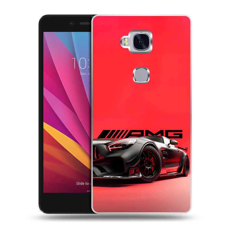 Силиконовый чехол на Huawei Honor 5X с принтом Мерседес Mercedes AMG Силиконовый чехол на Huawei Honor 5X с принтом Мерседес Mercedes AMG