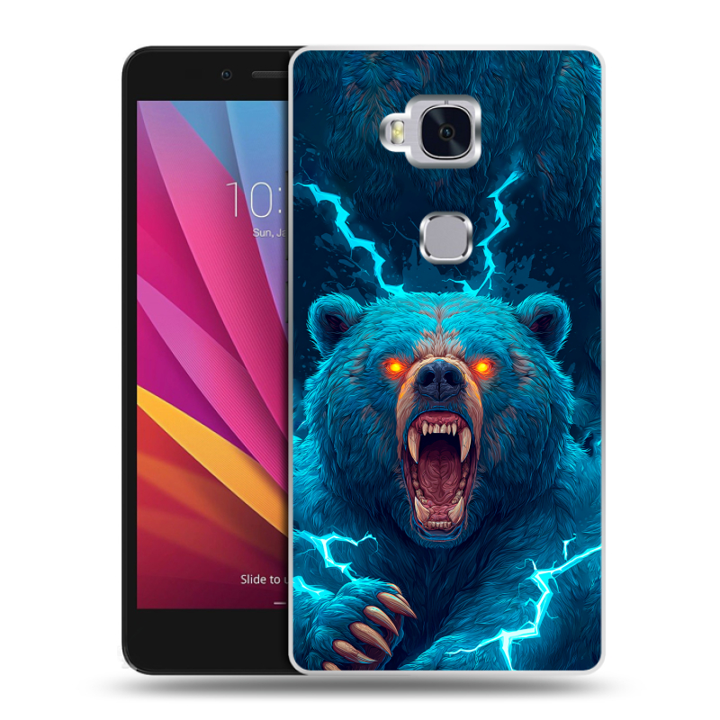 Силиконовый чехол на Huawei Honor 5X с принтом Медведь Силиконовый чехол на Huawei Honor 5X с принтом Медведь