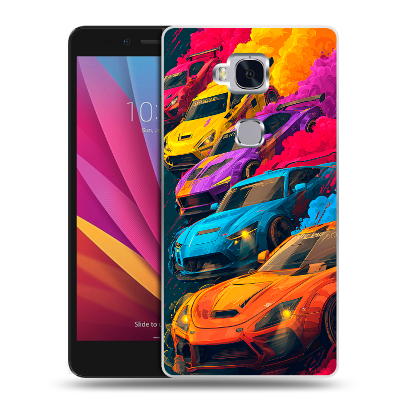 Силиконовый чехол на Huawei Honor 5X с принтом Тачки Силиконовый чехол на Huawei Honor 5X с принтом Тачки
