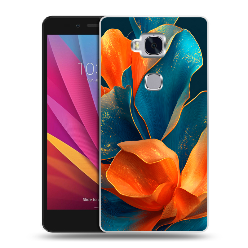 Силиконовый чехол на Huawei Honor 5X с принтом Цветы Силиконовый чехол на Huawei Honor 5X с принтом Цветы