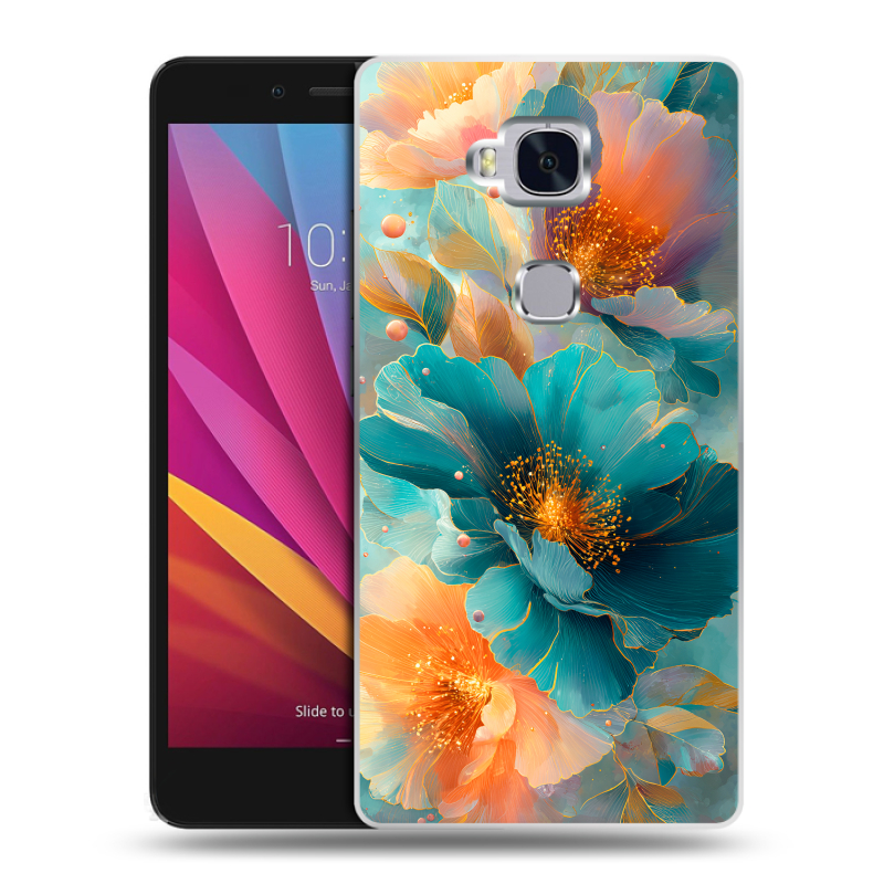 Силиконовый чехол на Huawei Honor 5X с принтом Цветы Силиконовый чехол на Huawei Honor 5X с принтом Цветы