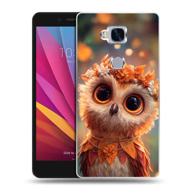 Силиконовый чехол на Huawei Honor 5X с принтом Милая сова Силиконовый чехол на Huawei Honor 5X с принтом Милая сова