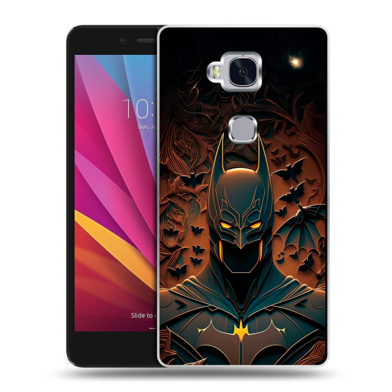 Силиконовый чехол на Huawei Honor 5X с принтом Batman Бэтмен Силиконовый чехол на Huawei Honor 5X с принтом Batman Бэтмен