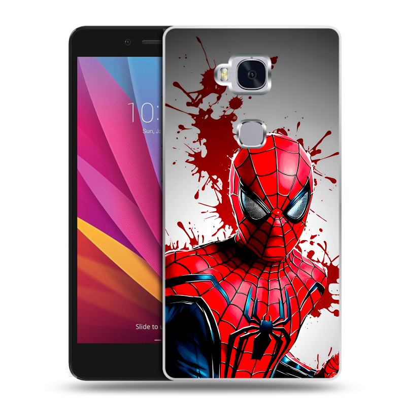 Силиконовый чехол на Huawei Honor 5X с принтом Spiderman Человек паук Силиконовый чехол на Huawei Honor 5X с принтом Spiderman Человек паук