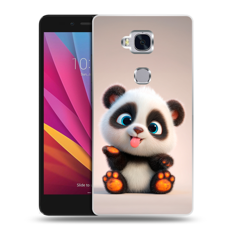 Силиконовый чехол на Huawei Honor 5X с принтом милая панда Силиконовый чехол на Huawei Honor 5X с принтом милая панда