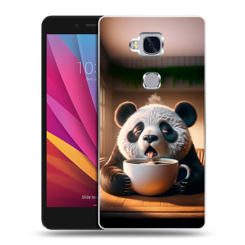 Силиконовый чехол на Huawei Honor 5X с принтом смешная панда Силиконовый чехол на Huawei Honor 5X с принтом смешная панда