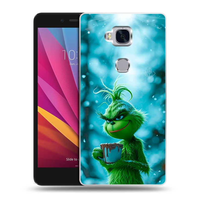 Силиконовый чехол на Huawei Honor 5X с принтом Новый год гринч Силиконовый чехол на Huawei Honor 5X с принтом Новый год гринч