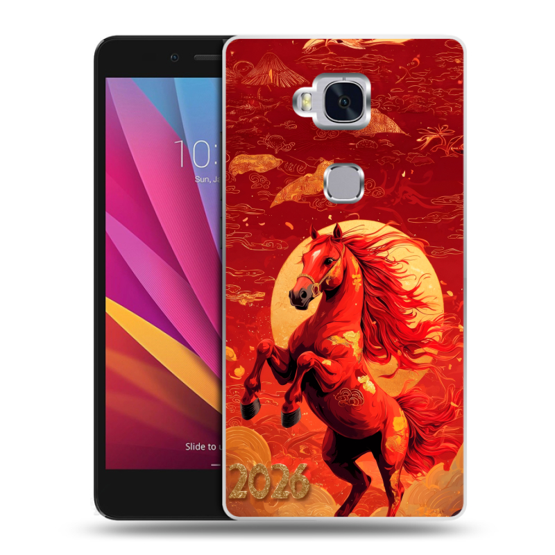 Силиконовый чехол на Huawei Honor 5X с принтом Новый год Силиконовый чехол на Huawei Honor 5X с принтом Новый год