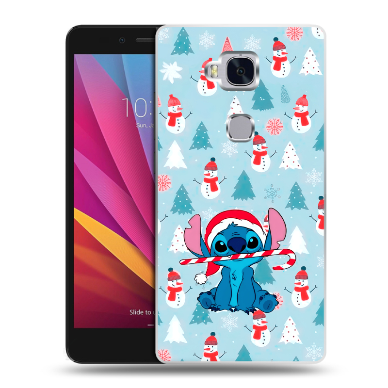 Силиконовый чехол на Huawei Honor 5X с принтом Стич Новый год Силиконовый чехол на Huawei Honor 5X с принтом Стич Новый год