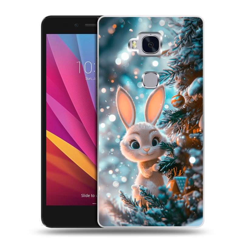 Силиконовый чехол на Huawei Honor 5X с принтом Новый год Силиконовый чехол на Huawei Honor 5X с принтом Новый год