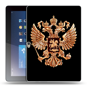 Силиконовый чехол на Huawei MediaPad M2 10 с принтом Герб России золотой