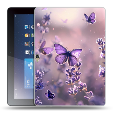 Силиконовый чехол на Huawei MediaPad M2 10 с принтом бабочки и лаванда Силиконовый чехол на Huawei MediaPad M2 10 с принтом бабочки и лаванда