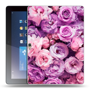 Силиконовый чехол на Huawei MediaPad M2 10 с принтом лавандовые розы
