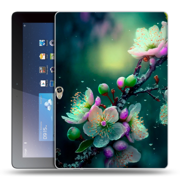 Силиконовый чехол на Huawei MediaPad M2 10 с принтом Цветы и мрамор