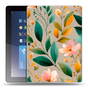 Силиконовый чехол на Huawei MediaPad M2 10 с принтом Цветы паттерн