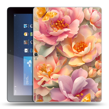 Силиконовый чехол на Huawei MediaPad M2 10 с принтом Цветы и бабочки