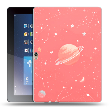 Силиконовый чехол на Huawei MediaPad M2 10 с принтом Розовый космос