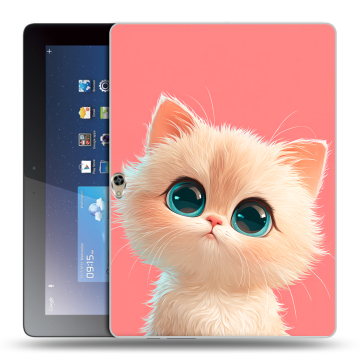 Силиконовый чехол на Huawei MediaPad M2 10 с принтом Розовый котенок