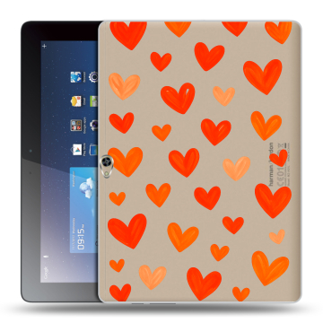 Силиконовый чехол на Huawei MediaPad M2 10 с принтом Сердечки