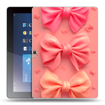 Силиконовый чехол на Huawei MediaPad M2 10 с принтом Розовые бантики