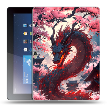 Силиконовый чехол на Huawei MediaPad M2 10 с принтом Дракон Японский Силиконовый чехол на Huawei MediaPad M2 10 с принтом Дракон Японский