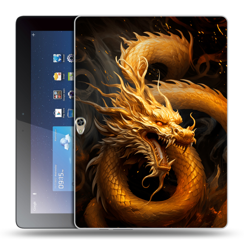 Пластиковый чехол на Huawei MediaPad M2 10 с принтом Золотой дракон Пластиковый чехол на Huawei MediaPad M2 10 с принтом Золотой дракон