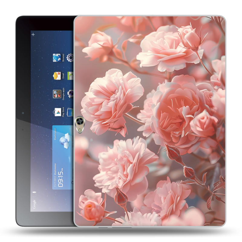 Силиконовый чехол на Huawei MediaPad M2 10 с принтом Розовые розы Силиконовый чехол на Huawei MediaPad M2 10 с принтом Розовые розы