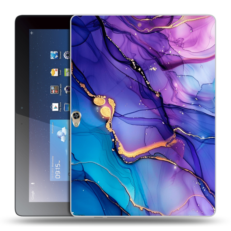 Силиконовый чехол на Huawei MediaPad M2 10 с принтом синий мрамор Силиконовый чехол на Huawei MediaPad M2 10 с принтом синий мрамор