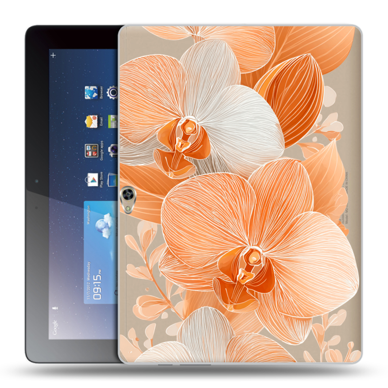 Пластиковый чехол на Huawei MediaPad M2 10 с принтом Бежевые цветы Пластиковый чехол на Huawei MediaPad M2 10 с принтом Бежевые цветы