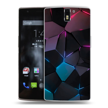 Силиконовый чехол на OnePlus One с принтом Геометрия неона Силиконовый чехол на OnePlus One с принтом Геометрия неона