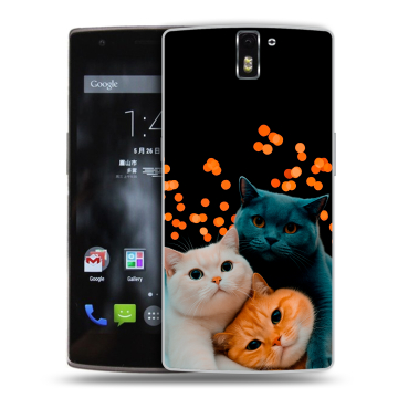 Силиконовый чехол на OnePlus One с принтом Кошки Силиконовый чехол на OnePlus One с принтом Кошки