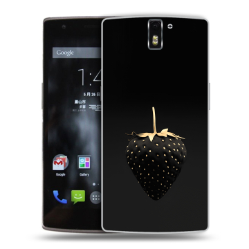Силиконовый чехол на OnePlus One с принтом Черная клубника