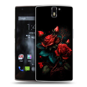 Силиконовый чехол на OnePlus One с принтом Розы красные