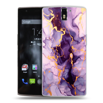 Силиконовый чехол на OnePlus One с принтом Мрамор