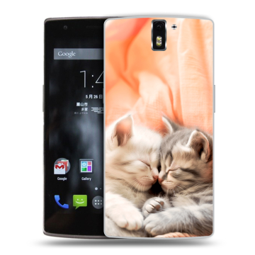 Силиконовый чехол на OnePlus One с принтом Котята