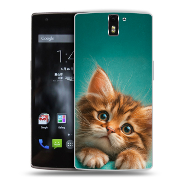 Силиконовый чехол на OnePlus One с принтом котенок