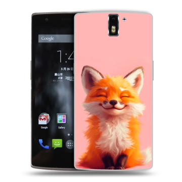 Силиконовый чехол на OnePlus One с принтом милая лиса