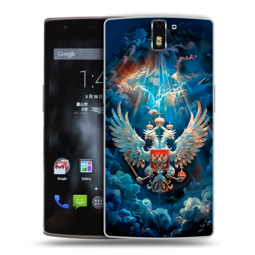 Силиконовый чехол на OnePlus One с принтом Герб флаг России