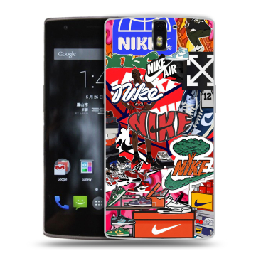 Силиконовый чехол на OnePlus One с принтом Найк Nike яркий