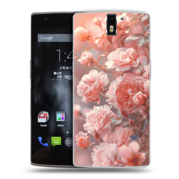 Силиконовый чехол на OnePlus One с принтом Розовые розы