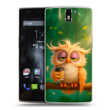 Силиконовый чехол на OnePlus One с принтом сова