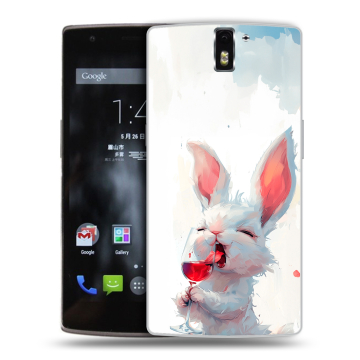 Силиконовый чехол на OnePlus One с принтом кролик зайчик