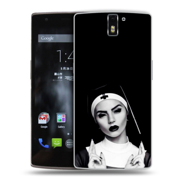 Силиконовый чехол на OnePlus One с принтом монашка