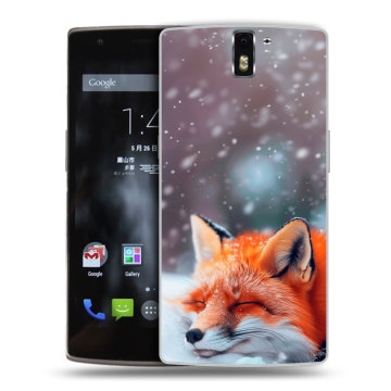Силиконовый чехол на OnePlus One с принтом лиса