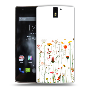 Силиконовый чехол на OnePlus One с принтом цветы